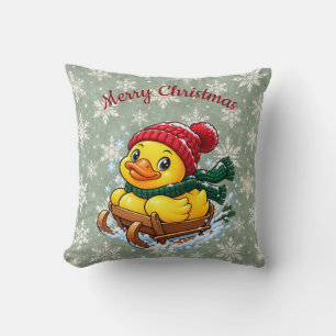 Coussin Canard en caoutchouc traîneau de Noël cosy décorat