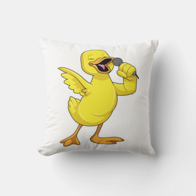 Coussin Canard en chanteur avec microphone (Recto)