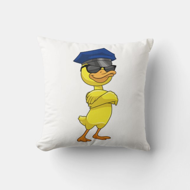Coussin Canard en tant qu'officier de police avec casquett (Recto)