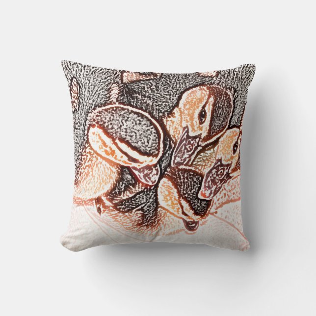 Coussin canard mignon de bébé de croquis de canetons de (Recto)