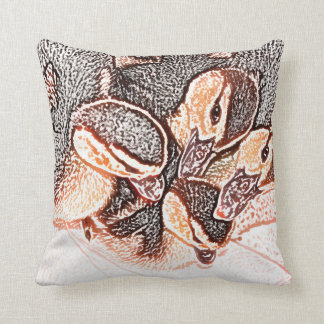 Coussin canard mignon de bébé de croquis de canetons de