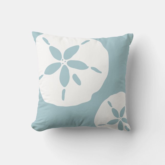 Coussin Canard Oeuf Bleu Sable blanc Dollar Motif de coqui (Recto)