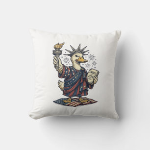 Coussin Canard patriotique 4 juillet T-Shirt vintage Desig