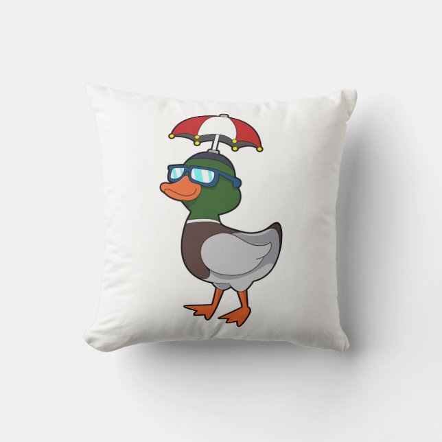 Coussin Canard sous la pluie avec parapluie.PNG (Recto)