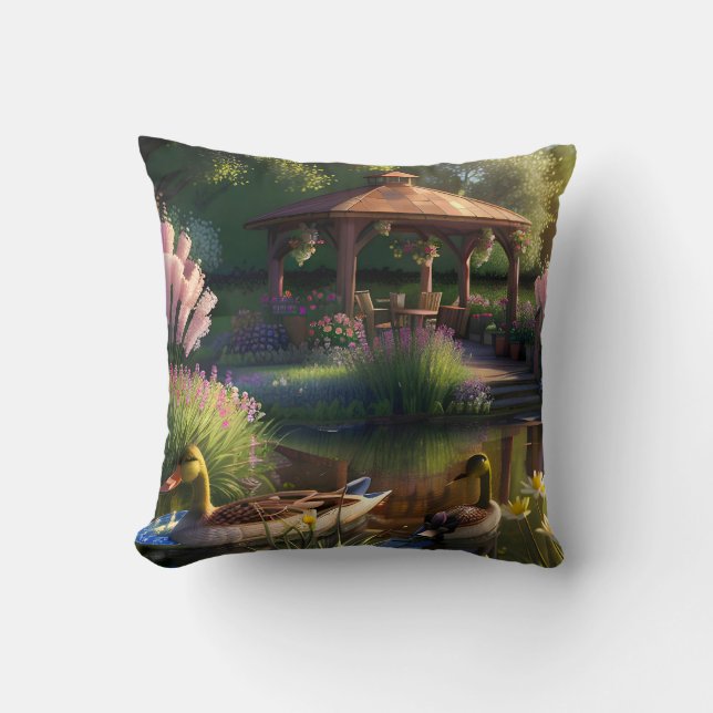Coussin Canards dans l'étang (Recto)
