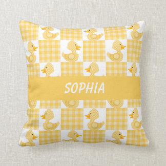 Coussin Canards mignons (jaune)