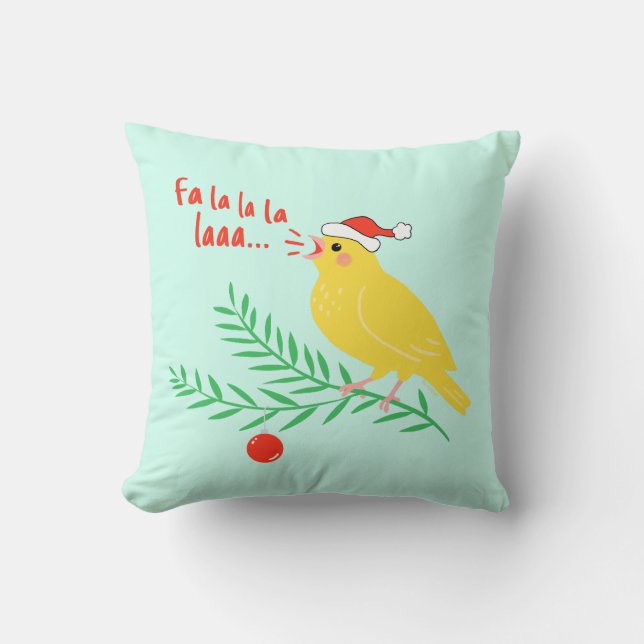Coussin Canari chanteur de Noël (Recto)