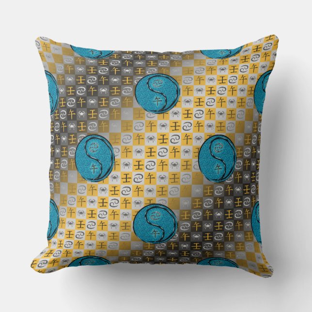 Coussin Cancer & Cheval d'eau (Recto)