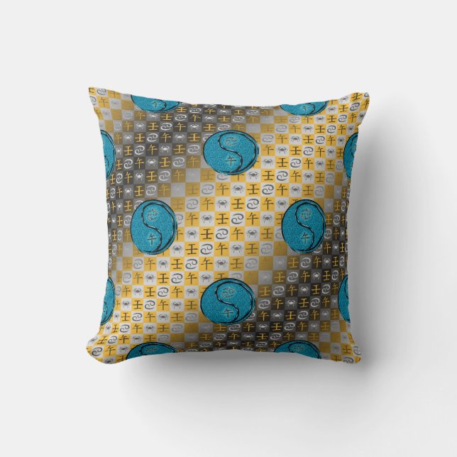 Coussin Cancer & Cheval d'eau (Recto)