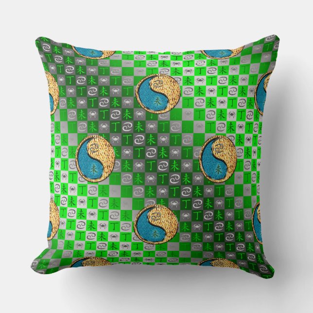 Coussin Cancer & Chèvre de Feu (Recto)