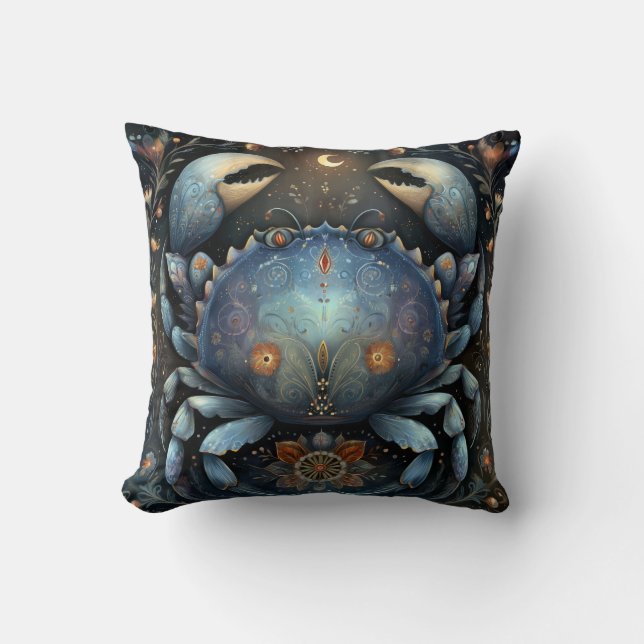 Coussin Cancer Crabe Zodiaque Astrologie Céleste Anniversa (Recto)