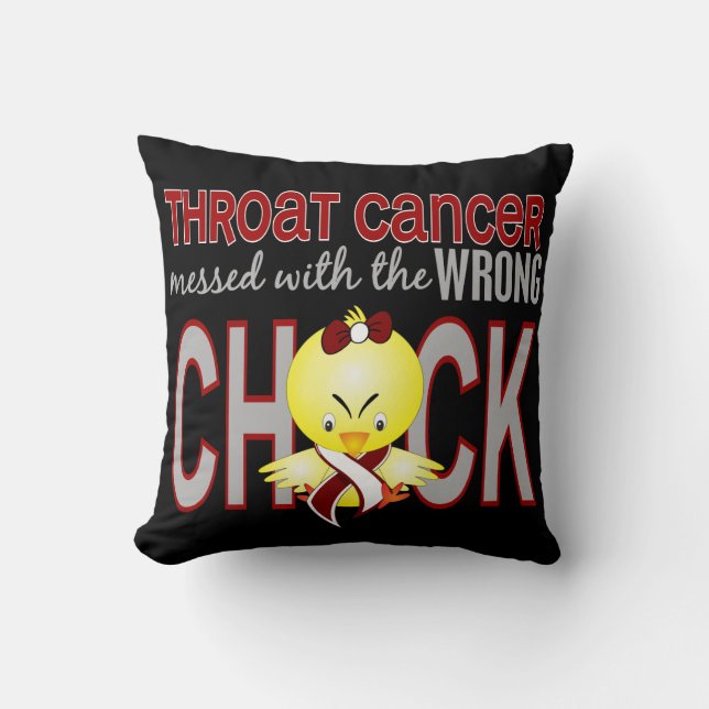 Coussin Cancer de la gorge sali avec le poussin faux (Recto)