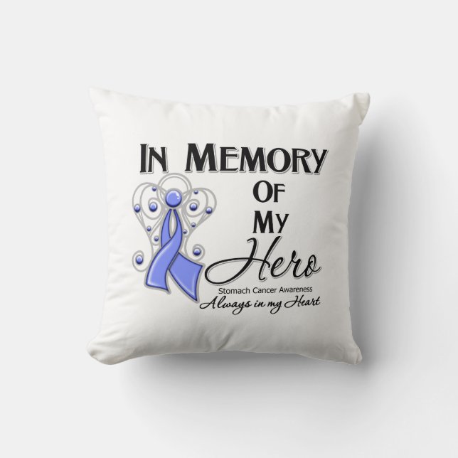 Coussin Cancer de l'estomac dans la mémoire de mon héros (Recto)