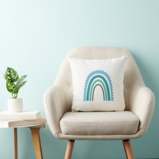 Coussin Cancer de l'ovaire Turquoise Rainbow Pouf
