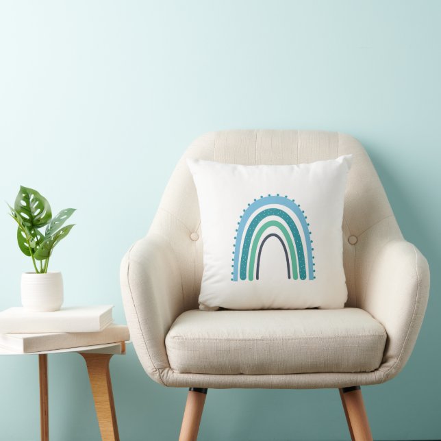Coussin Cancer de l'ovaire Turquoise Rainbow Pouf (Chaise)
