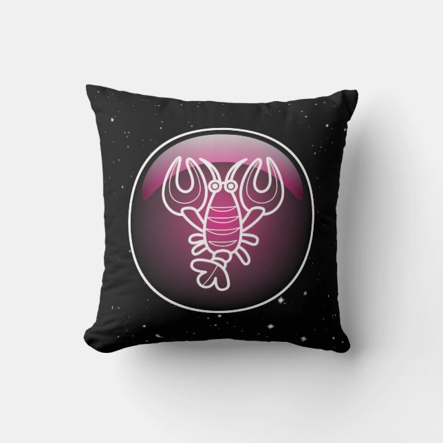 Coussin Cancer du zodiaque pourpre (Recto)