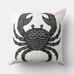 Coussin Cancer — Encre Hantée Zodiaque Crabe