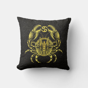 Coussin Cancer Gold sur le cuir