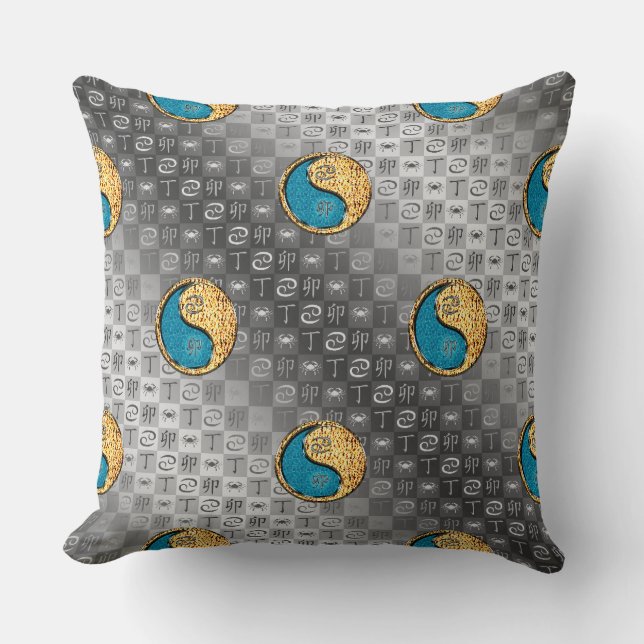 Coussin Cancer & Lapin de Feu (Recto)
