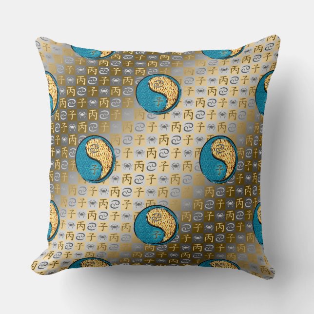 Coussin Cancer & Rat de Feu (Recto)