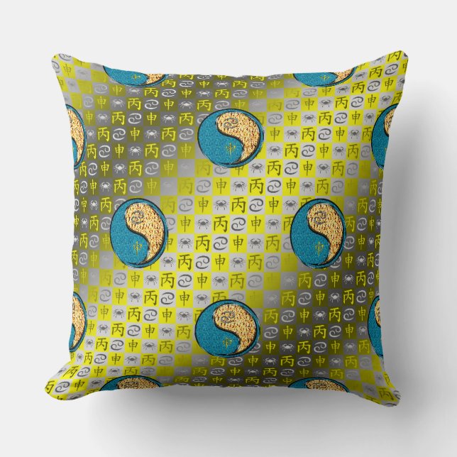 Coussin Cancer & Singe de Feu (Recto)
