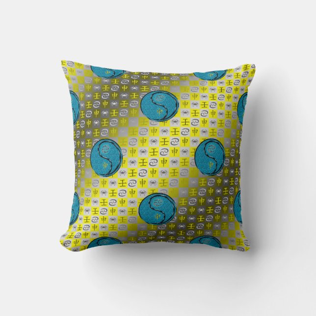 Coussin Cancer & Singe d'eau (Recto)
