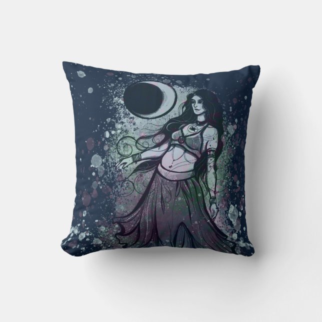 Coussin Cancer Zodiac Lune Enfant Déesse Danseur du ventre (Recto)