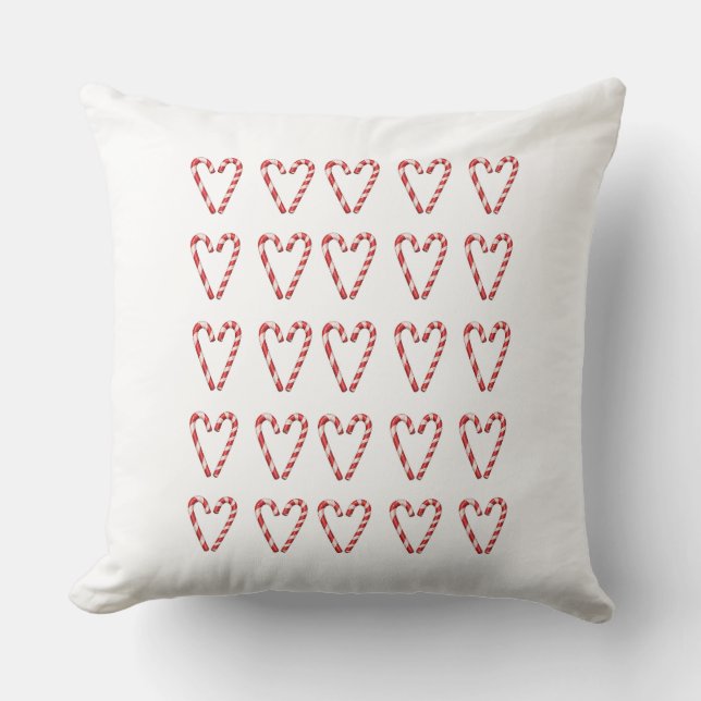 Coussin Candy Cane Heart Image Sweet Christmas Holiday  (Recto)