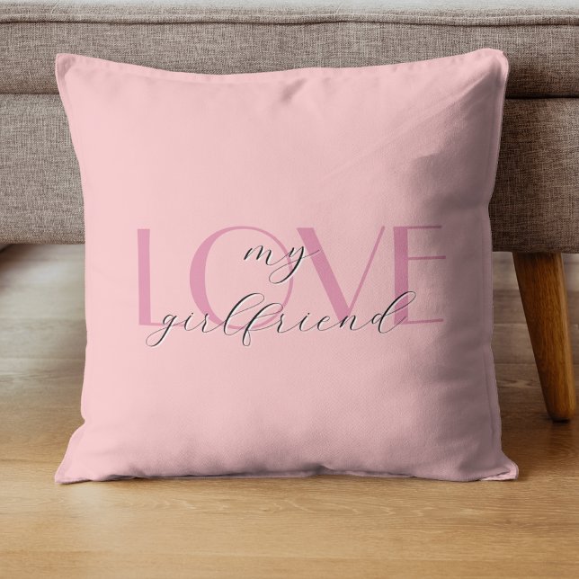 Coussin Candy Rose Élégant AMOUR Pastel Saint-Valentin (Créateur téléchargé)
