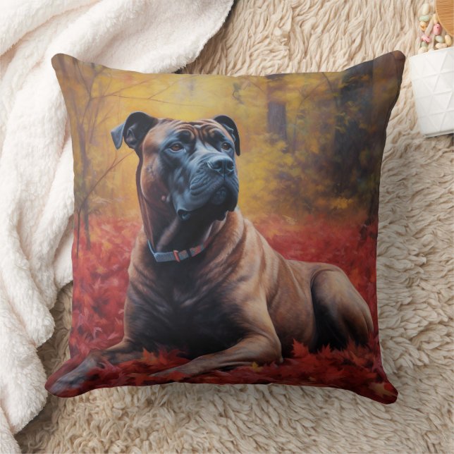 Coussin Cane Corso en automne Feuilles automne Inspire (Couverture)