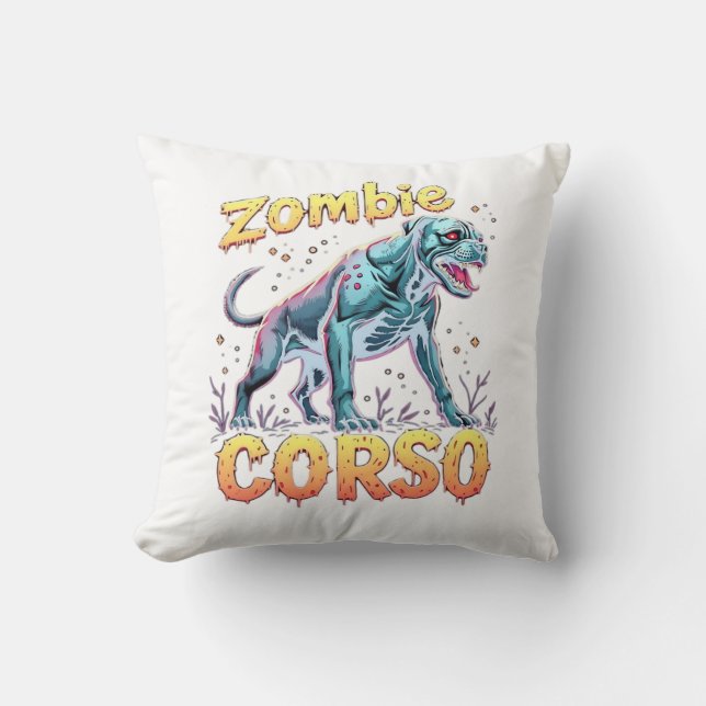 Coussin Cane Corso Mastiff Italien Chien Zombie Halloween  (Recto)
