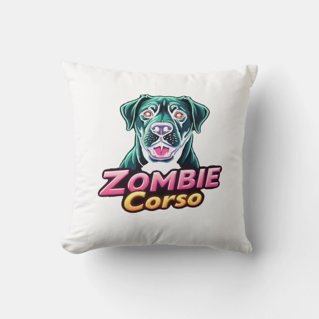 Coussin Cane Corso Mastiff Italien Chien Zombie Halloween  (Recto)
