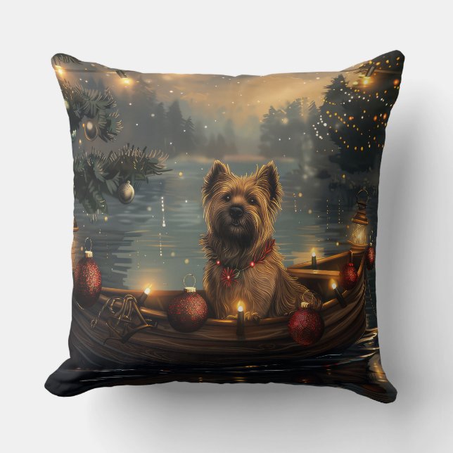 Coussin Cane Corso Noël Festive Voyage (Recto)
