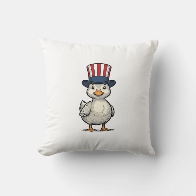 Coussin Caneton patriotique conception de chemise vintage  (Recto)