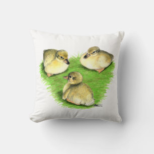 Coussin Canetons de canard colvert enneigés