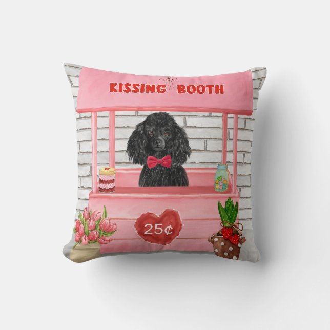 Coussin caniche Chien Valentine's Day Kissing Booth (Recto)