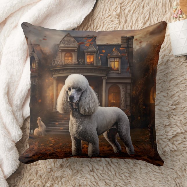 Coussin Caniche Halloween Épouvantable (Couverture)
