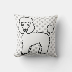 Coussin Caniche jouet blanc Chien de dessin animé mignon