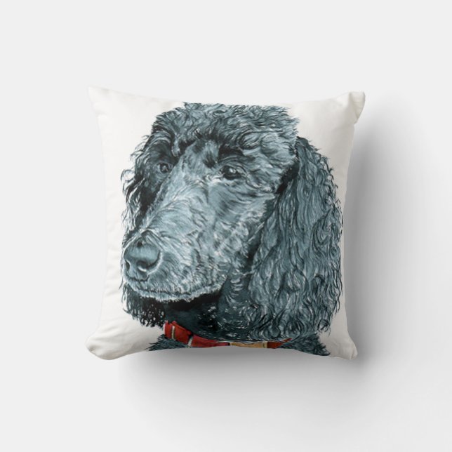 Coussin Caniche noir (Recto)