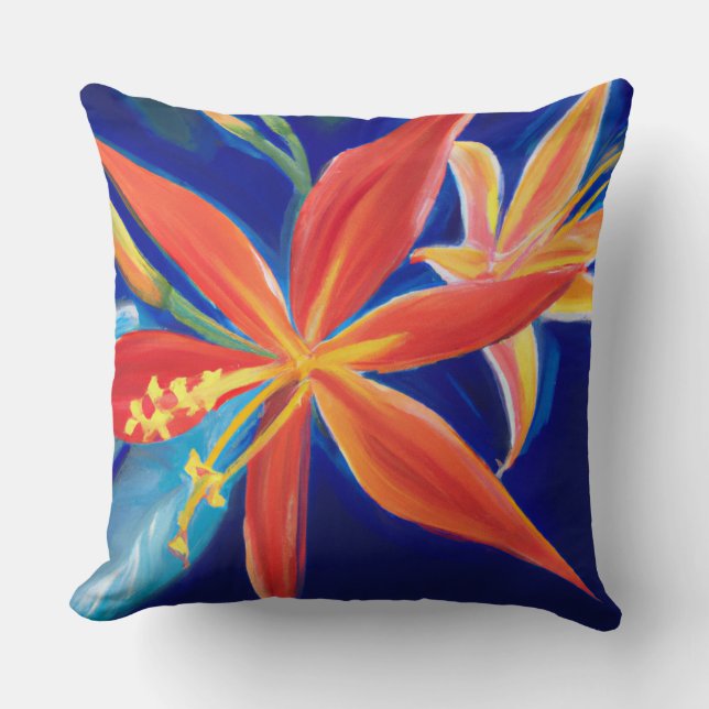 Coussin canna floral tropical (Recto)