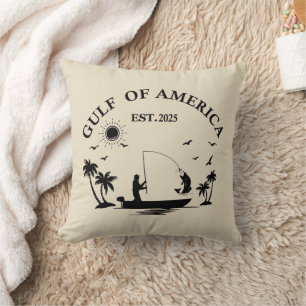 Coussin Canne à pêche patriotique américaine Golfe d'Améri