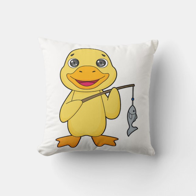 Coussin Canne à pêche pêcheur pêche au canard (Recto)