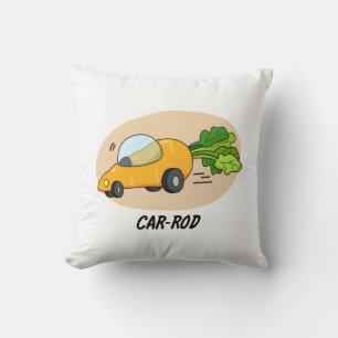 Coussin Canne-voiture Funny Carrot Pun