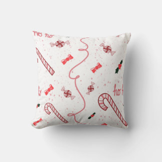 Coussin Cannes de bonbon de Noël et bonbons à la menthe