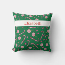 Cannes de bonbon vintage sur fond vert motif