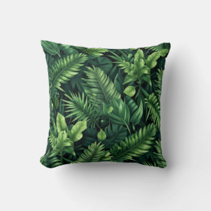 Coussin Canopée émeraude exotique : une composition luxuri