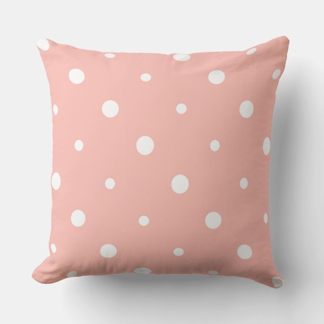 Coussin Cantaloupe Melon et points blancs (Recto)