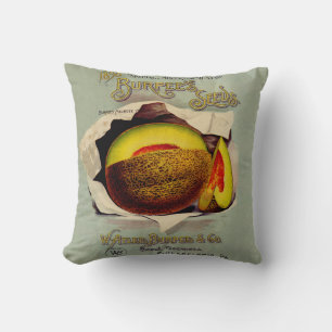 Coussin Cantaloupe Semences Publicité Art Antique