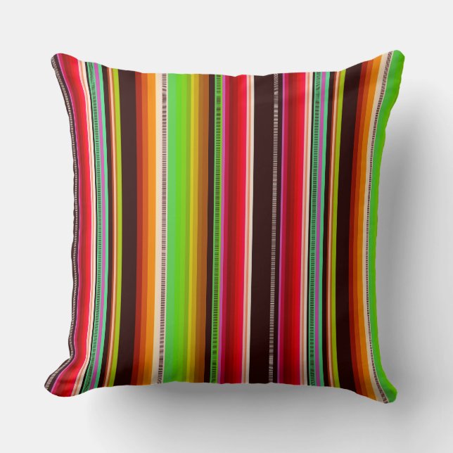 Coussin Cantina serape stripes multicolor pattern (Recto)