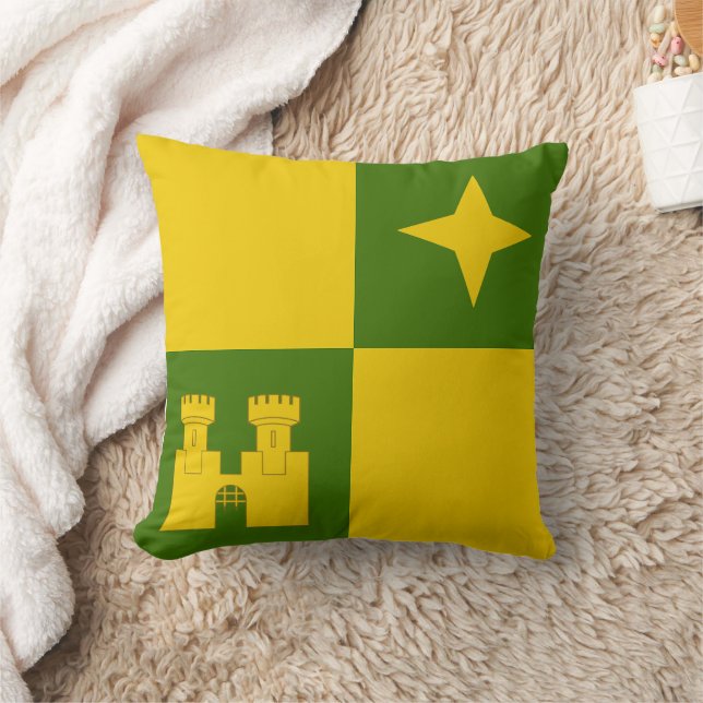 Coussin Canton of Castle North Populace Badge Throw Pillow (Couverture)